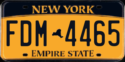 NY license plate FDM4465