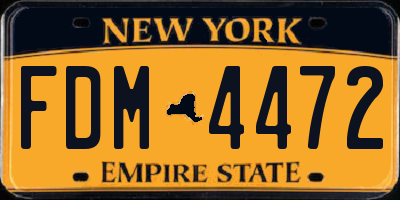 NY license plate FDM4472