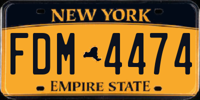NY license plate FDM4474