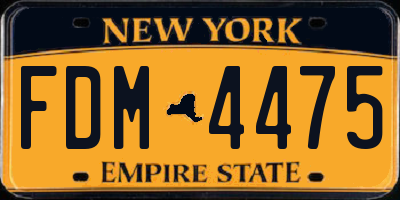 NY license plate FDM4475