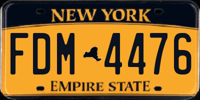 NY license plate FDM4476