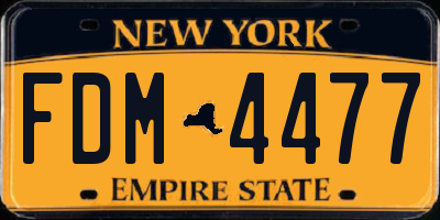 NY license plate FDM4477