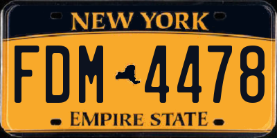 NY license plate FDM4478