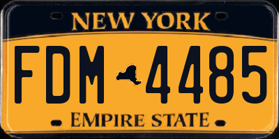 NY license plate FDM4485