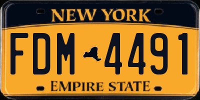 NY license plate FDM4491
