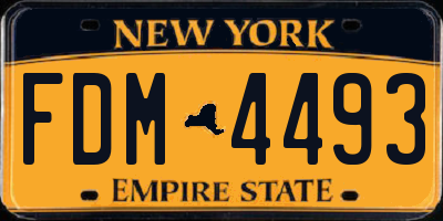 NY license plate FDM4493