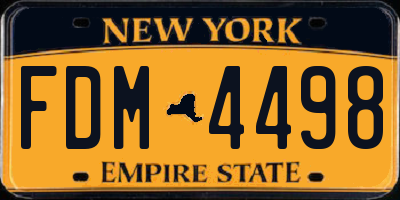 NY license plate FDM4498