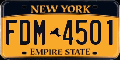 NY license plate FDM4501