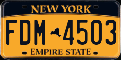 NY license plate FDM4503