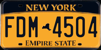NY license plate FDM4504