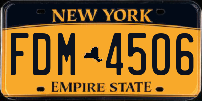 NY license plate FDM4506