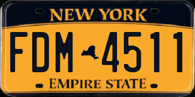 NY license plate FDM4511