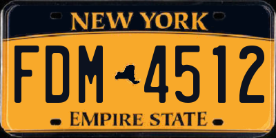 NY license plate FDM4512