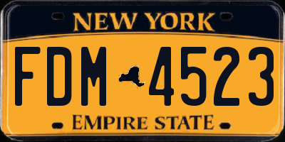 NY license plate FDM4523