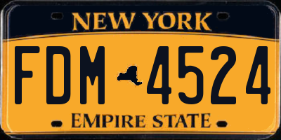 NY license plate FDM4524