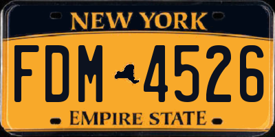 NY license plate FDM4526