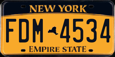 NY license plate FDM4534
