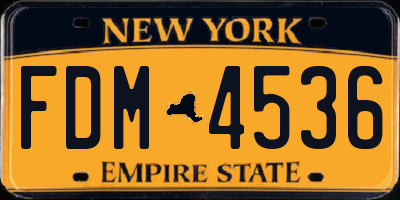 NY license plate FDM4536