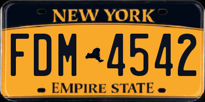 NY license plate FDM4542