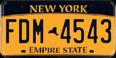 NY license plate FDM4543