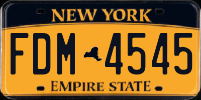 NY license plate FDM4545