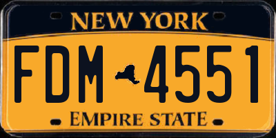 NY license plate FDM4551