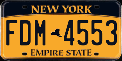 NY license plate FDM4553