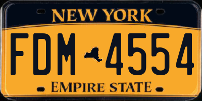NY license plate FDM4554