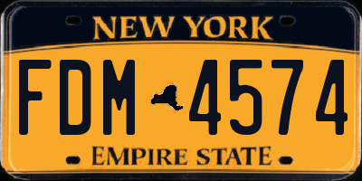 NY license plate FDM4574