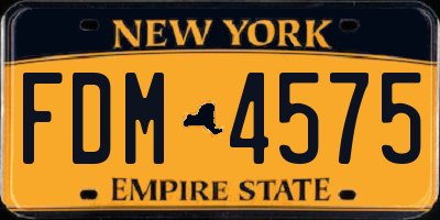 NY license plate FDM4575
