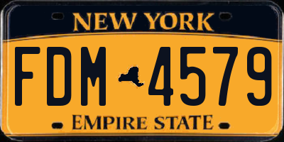 NY license plate FDM4579