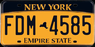 NY license plate FDM4585