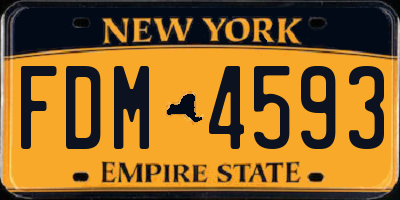 NY license plate FDM4593
