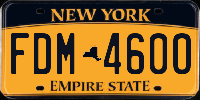 NY license plate FDM4600
