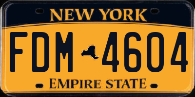 NY license plate FDM4604
