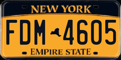 NY license plate FDM4605
