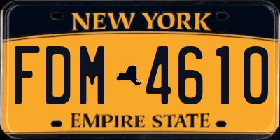NY license plate FDM4610