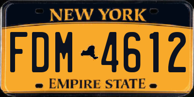NY license plate FDM4612