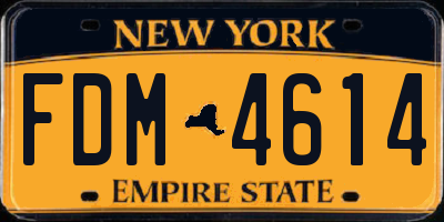 NY license plate FDM4614