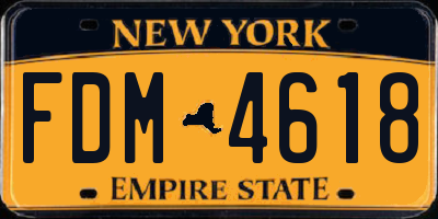 NY license plate FDM4618