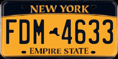 NY license plate FDM4633