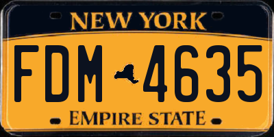 NY license plate FDM4635