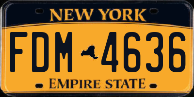 NY license plate FDM4636