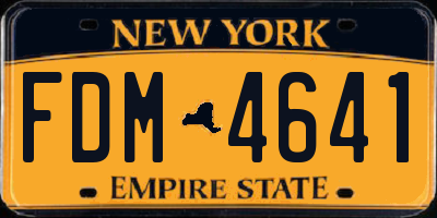 NY license plate FDM4641