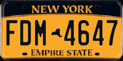 NY license plate FDM4647