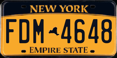 NY license plate FDM4648