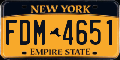 NY license plate FDM4651