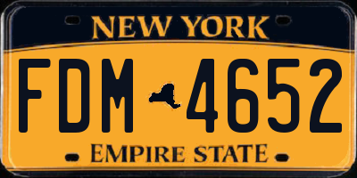 NY license plate FDM4652