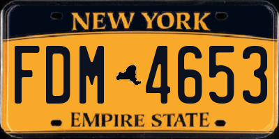 NY license plate FDM4653