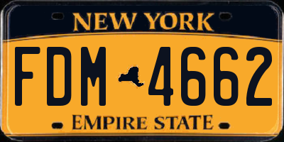 NY license plate FDM4662